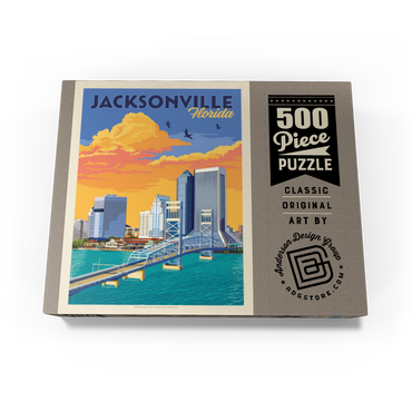 Jacksonville, FL, Vintage Poster 500 Jigsaw Puzzle box view3