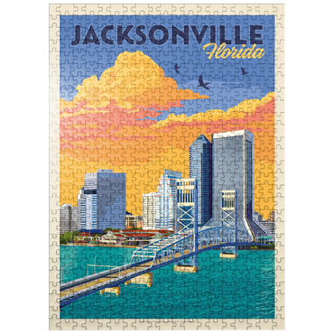 puzzleplate Jacksonville, FL, Vintage Poster 500 Jigsaw Puzzle