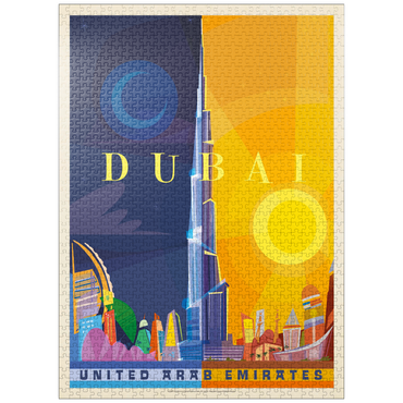 puzzleplate Dubai (Mod Design), Vintage Poster 1000 Jigsaw Puzzle