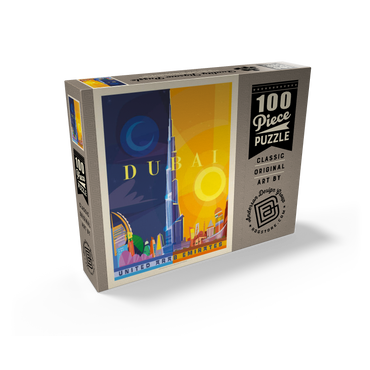 Dubai (Mod Design), Vintage Poster 100 Jigsaw Puzzle box view2