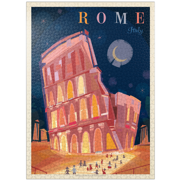 puzzleplate Italy, Rome: Colosseum (Mod Design), Vintage Poster 1000 Jigsaw Puzzle