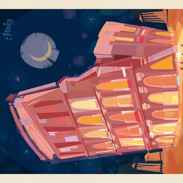 Italy, Rome: Colosseum (Mod Design), Vintage Poster 1000 Jigsaw Puzzle 3D Modell