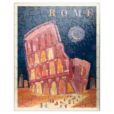 puzzleplate Italy, Rome: Colosseum (Mod Design), Vintage Poster 100 Jigsaw Puzzle