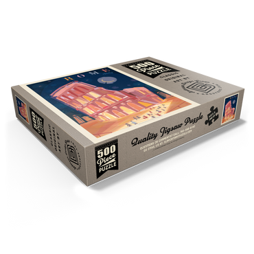 Italy, Rome: Colosseum (Mod Design), Vintage Poster 500 Jigsaw Puzzle box view1