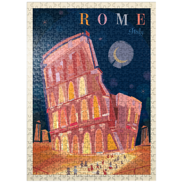 puzzleplate Italy, Rome: Colosseum (Mod Design), Vintage Poster 500 Jigsaw Puzzle