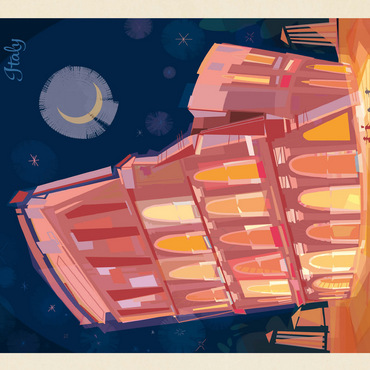 Italy, Rome: Colosseum (Mod Design), Vintage Poster 500 Jigsaw Puzzle 3D Modell