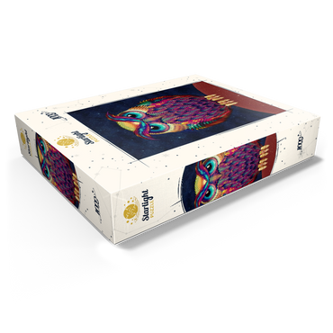 Colorful Geometric Owl on Starry Night 1000 Jigsaw Puzzle box view1