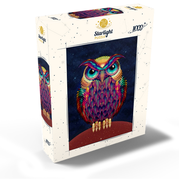 Colorful Geometric Owl on Starry Night 1000 Jigsaw Puzzle box view2