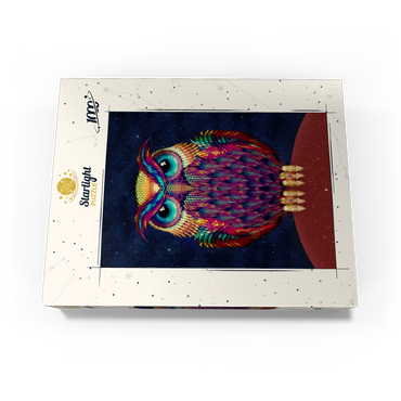 Colorful Geometric Owl on Starry Night 1000 Jigsaw Puzzle box view3