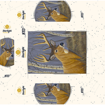 Majestic White-Tailed Deer in Birch Forest 1000 Jigsaw Puzzle box 3D Modell