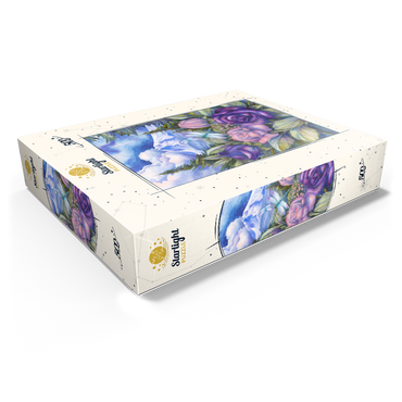 Dragonflies with Roses and Mountain View 500 Jigsaw Puzzle box view1