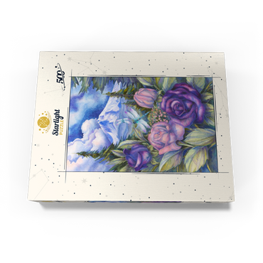Dragonflies with Roses and Mountain View 500 Jigsaw Puzzle box view3