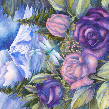 Dragonflies with Roses and Mountain View 500 Jigsaw Puzzle 3D Modell