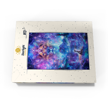 Cosmic Lion and Cub with Starry Landscape 100 Jigsaw Puzzle box view3