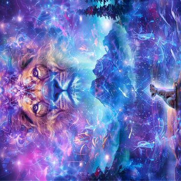 Cosmic Lion and Cub with Starry Landscape 100 Jigsaw Puzzle 3D Modell