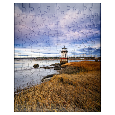 puzzleplate Low Tide on the Kennebec with Coastal Lighthouse 100 Jigsaw Puzzle