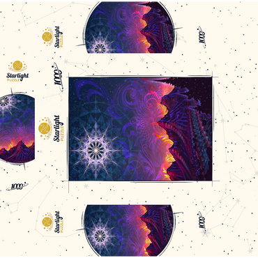 Mystical Night Sky Over Mountain Peaks 1000 Jigsaw Puzzle box 3D Modell