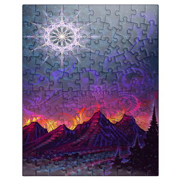 puzzleplate Mystical Night Sky Over Mountain Peaks 100 Jigsaw Puzzle