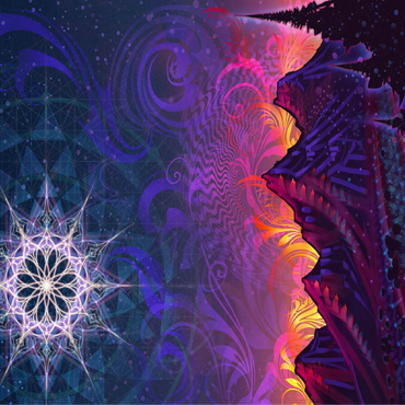 Mystical Night Sky Over Mountain Peaks 100 Jigsaw Puzzle 3D Modell