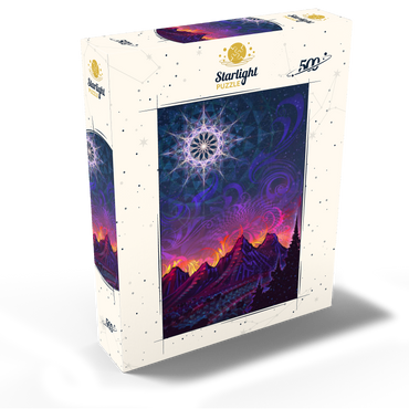 Mystical Night Sky Over Mountain Peaks 500 Jigsaw Puzzle box view2