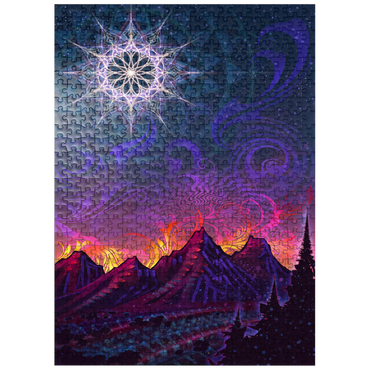 puzzleplate Mystical Night Sky Over Mountain Peaks 500 Jigsaw Puzzle