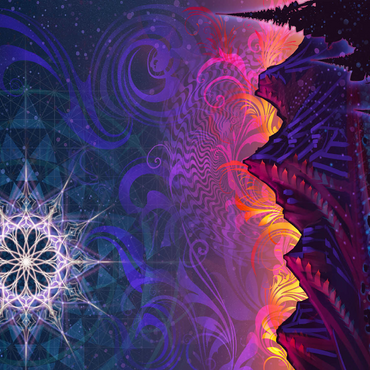 Mystical Night Sky Over Mountain Peaks 500 Jigsaw Puzzle 3D Modell