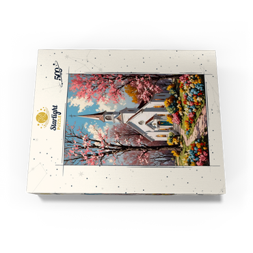 Charming Country Church in Spring Bloom 500 Jigsaw Puzzle box view3