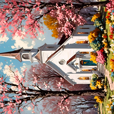 Charming Country Church in Spring Bloom 500 Jigsaw Puzzle 3D Modell