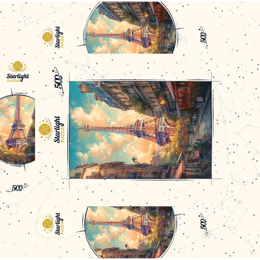 Eiffel Tower at Sunset in Paris 500 Jigsaw Puzzle box 3D Modell