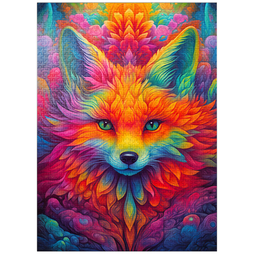 puzzleplate Vibrant Psychedelic Fox Portrait 1000 Jigsaw Puzzle