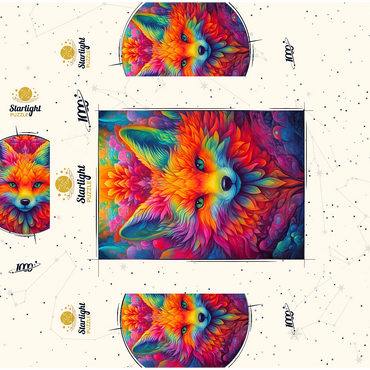 Vibrant Psychedelic Fox Portrait 1000 Jigsaw Puzzle box 3D Modell