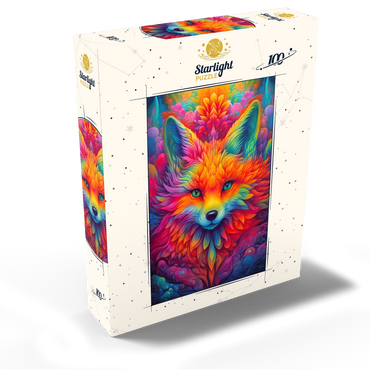 Vibrant Psychedelic Fox Portrait 100 Jigsaw Puzzle box view2