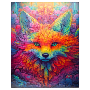 puzzleplate Vibrant Psychedelic Fox Portrait 100 Jigsaw Puzzle