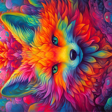 Vibrant Psychedelic Fox Portrait 100 Jigsaw Puzzle 3D Modell
