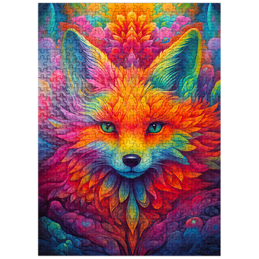 puzzleplate Vibrant Psychedelic Fox Portrait 500 Jigsaw Puzzle