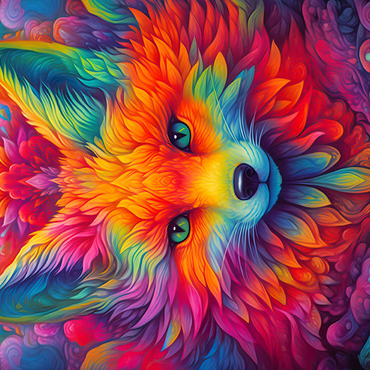 Vibrant Psychedelic Fox Portrait 500 Jigsaw Puzzle 3D Modell