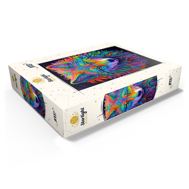 Vibrant Psychedelic Wolf Portrait 1000 Jigsaw Puzzle box view1