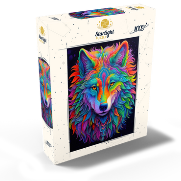 Vibrant Psychedelic Wolf Portrait 1000 Jigsaw Puzzle box view2