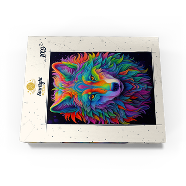 Vibrant Psychedelic Wolf Portrait 1000 Jigsaw Puzzle box view3