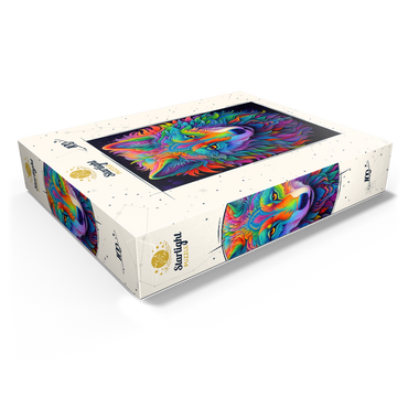 Vibrant Psychedelic Wolf Portrait 100 Jigsaw Puzzle box view1