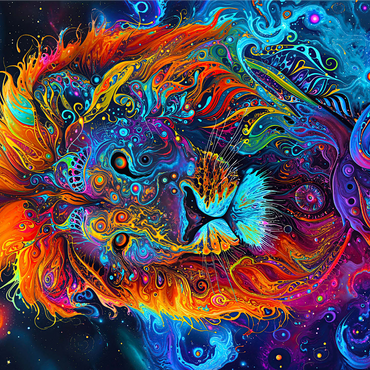 Cosmic Psychedelic Lion Portrait 1000 Jigsaw Puzzle 3D Modell