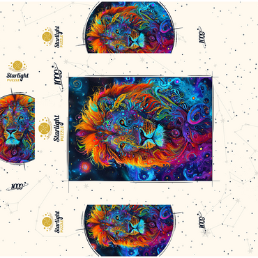 Cosmic Psychedelic Lion Portrait 1000 Jigsaw Puzzle box 3D Modell