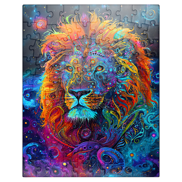 puzzleplate Cosmic Psychedelic Lion Portrait 100 Jigsaw Puzzle