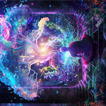 Enlightened Meditation Under the Cosmic Tree 1000 Jigsaw Puzzle 3D Modell