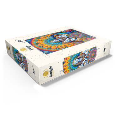 Vibrant Divine Mother with Children and Peacock 100 Jigsaw Puzzle box view1