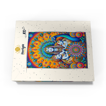 Vibrant Divine Mother with Children and Peacock 100 Jigsaw Puzzle box view3