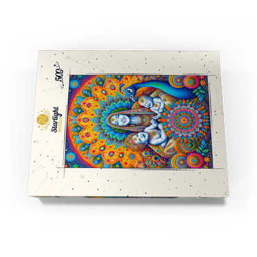 Vibrant Divine Mother with Children and Peacock 500 Jigsaw Puzzle box view3
