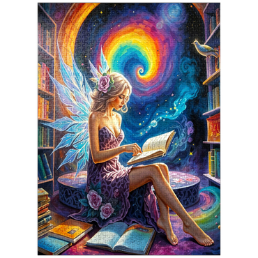 puzzleplate Enchanted Fairy Reading in Cosmic Library 1000 Jigsaw Puzzle