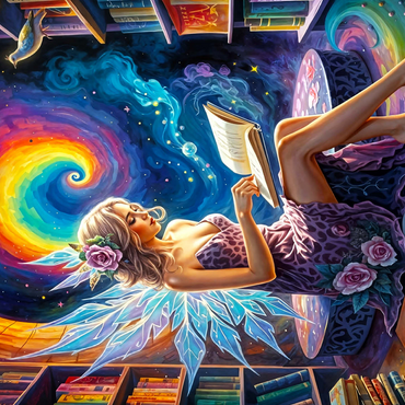 Enchanted Fairy Reading in Cosmic Library 500 Jigsaw Puzzle 3D Modell