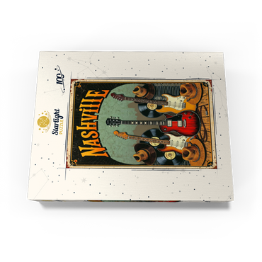 Vintage Nashville Music Scene Artwork 100 Jigsaw Puzzle box view3